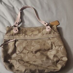 Tan coach purse